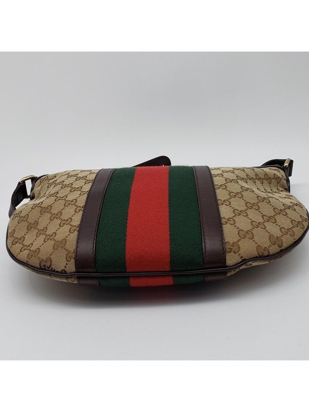 Authentic Gucci Ophidia GG Supreme Crossbody/Web Stripe Canvas Shoulder Bag - Picture 11 of 16